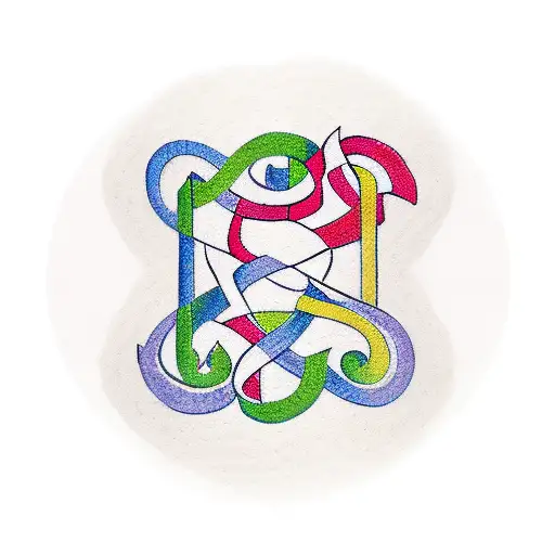 Medieval Music Notes Intertwined With A Baker's Rolling Pin