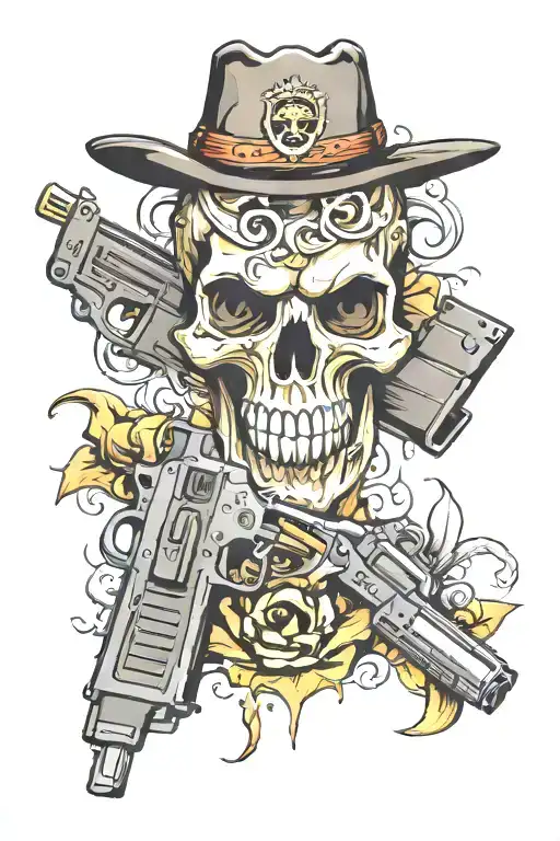 Gun Skull Surrounded