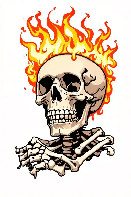 Skeleton Suffering Burning