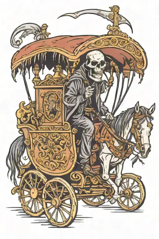 Grim Reaper In A Gypsy Caravan