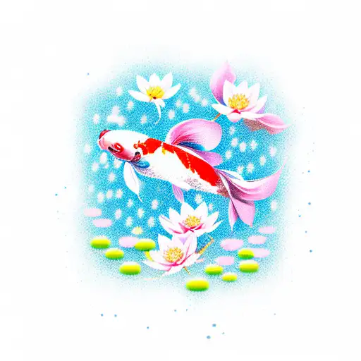 Lighting With Koi Fish And Cherry Blossom Petals