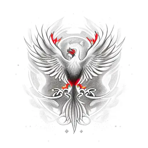 Phoenix Color Red Black And White