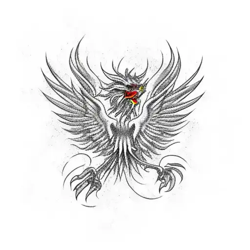 Phoenix Color Red Black And White