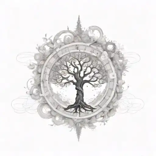A Steam Punk-inspired Tree Of Life With Musical Notes Flowing Through The Branches