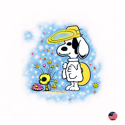 Snoopy Exploring A Galaxy Filled With Flowers