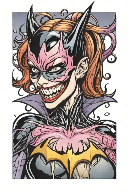 Marvel Venomized Batgirl With Venom Tongue Sticking Out