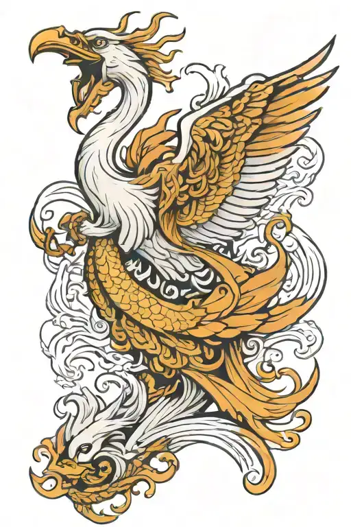 Swan With Dragon Wings Spread Wide