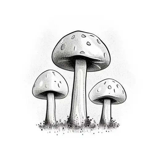 Enchanted Forest With Magical Mushrooms And Marijuana Plants