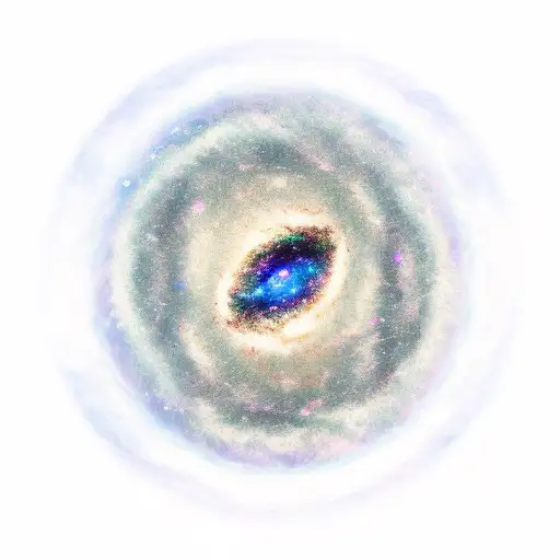 A Swirling Galaxy With A Silhouette Of Van Gogh's Starry Night In The Center