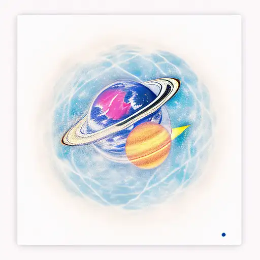 A Astronaut Who Is Juggling With 3 Planets