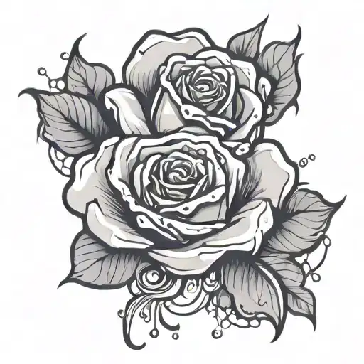 Rose And Tears Flowing