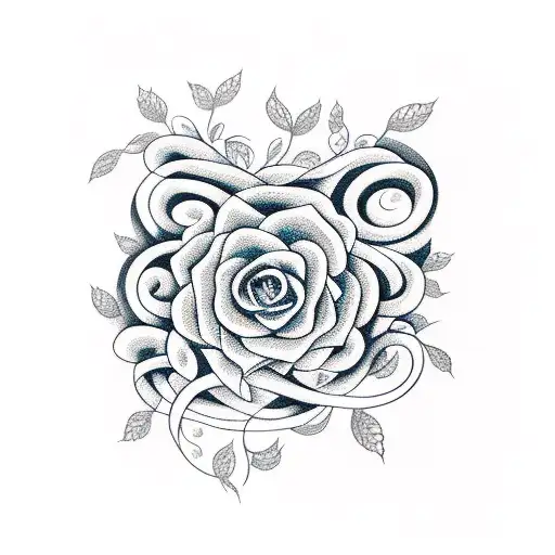 Music Notes Intertwined With Vines And Flowers