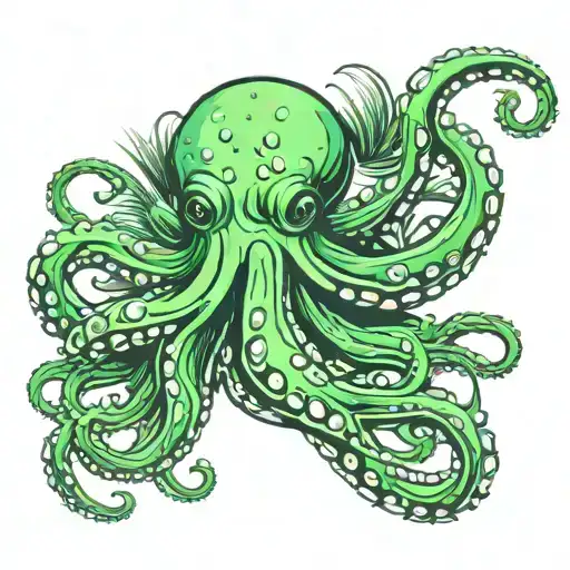 Beach Green Octopus Palm