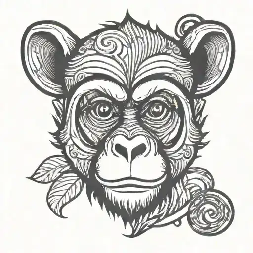 Cute Monkey Head