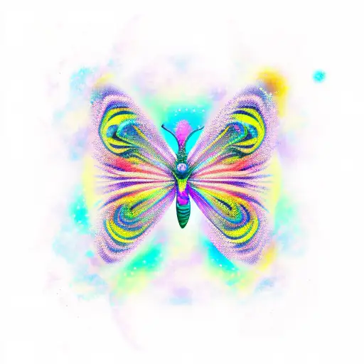 Psychedelic Butterfly In Space