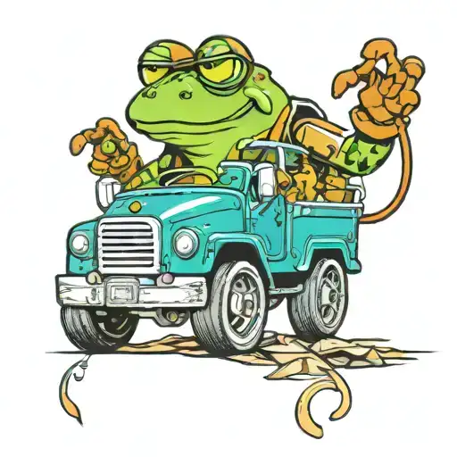 Frog Driving Garbage Truck