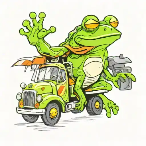 Frog Driving Garbage Truck Driving