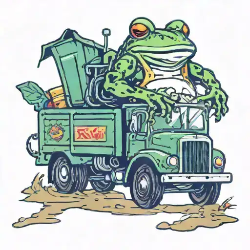 Frog Driving Garbage Truck