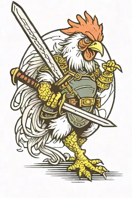Chicken With Samourai Sword