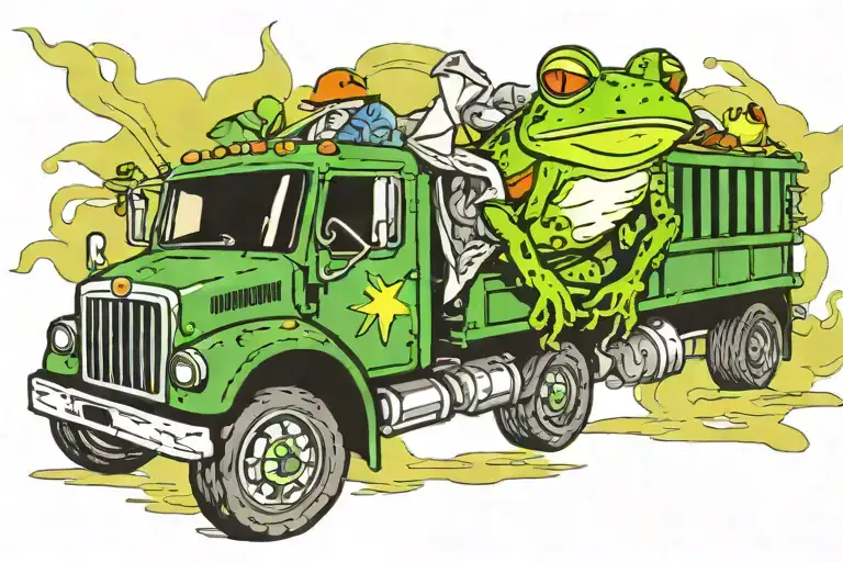 Frog Driving Garbage Truck