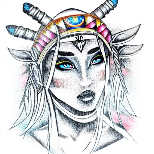 Beautiful Warrior Princess Wearing Ion On Her Head