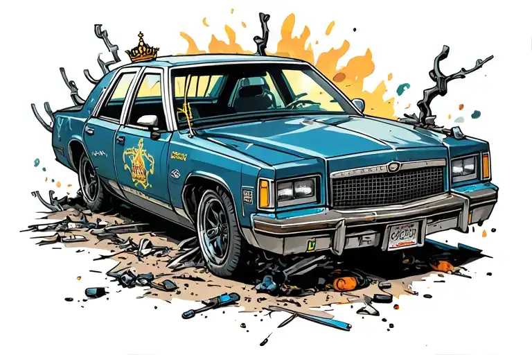 Crown Victoria P71 Destroyed