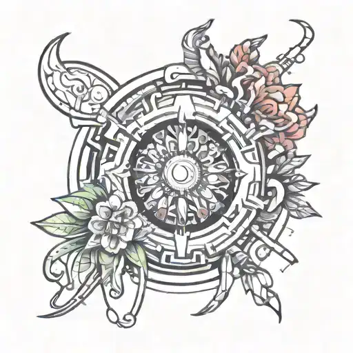 Futuristic Style Flower Shooting A Trippy Rainbow Portal