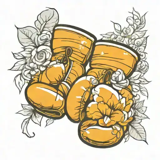 A Floral Arrangement Shaped Like Boxing Gloves