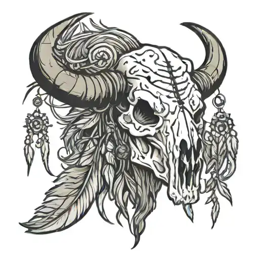 Anarchie Weed Bison Skull Dream Catcher