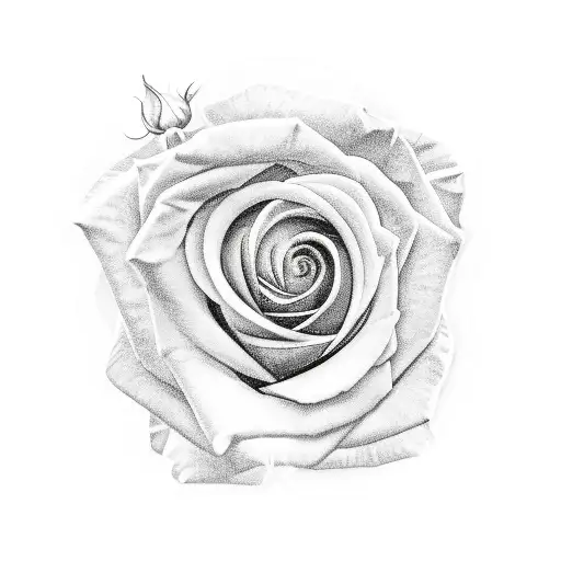 Red Rose With White Ribbon