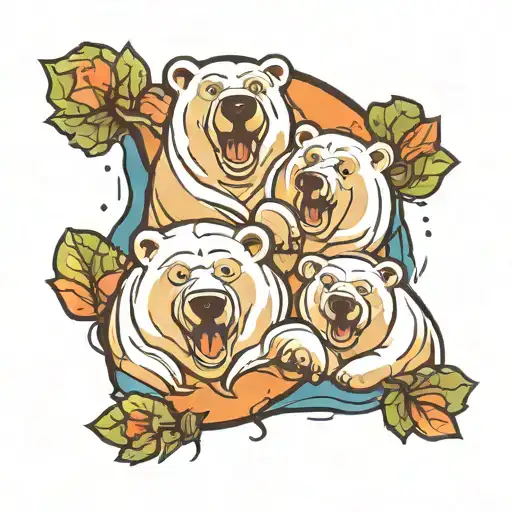 Father Son Tattoo Represented By Polar Bears
