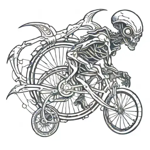 Alien And Bicycle Wheel