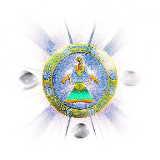 Egypt Legends With Om Sign And Christian