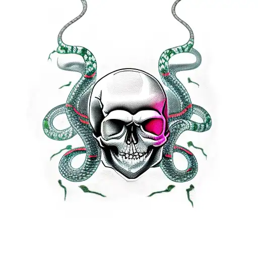 Skull With A Snake