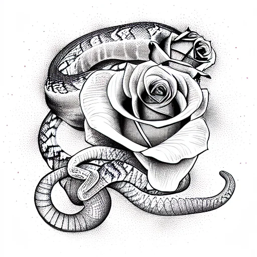 A Snake Skeleton And A Rose
