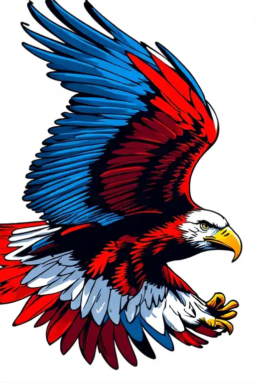 Red White And Blue Eagle Soaring