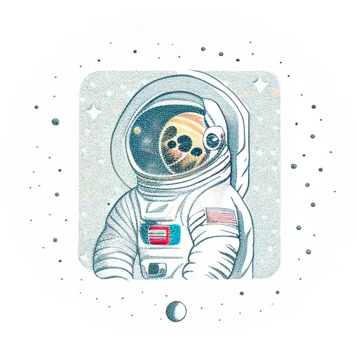 Astronaut Sitting On Jupiter Looking At Space