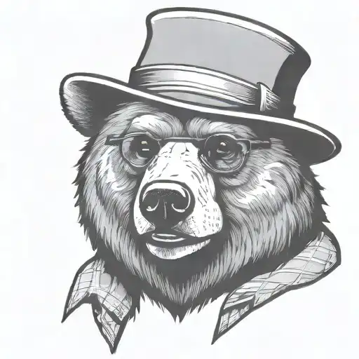 Nerdy Bear Head With Felt Hat