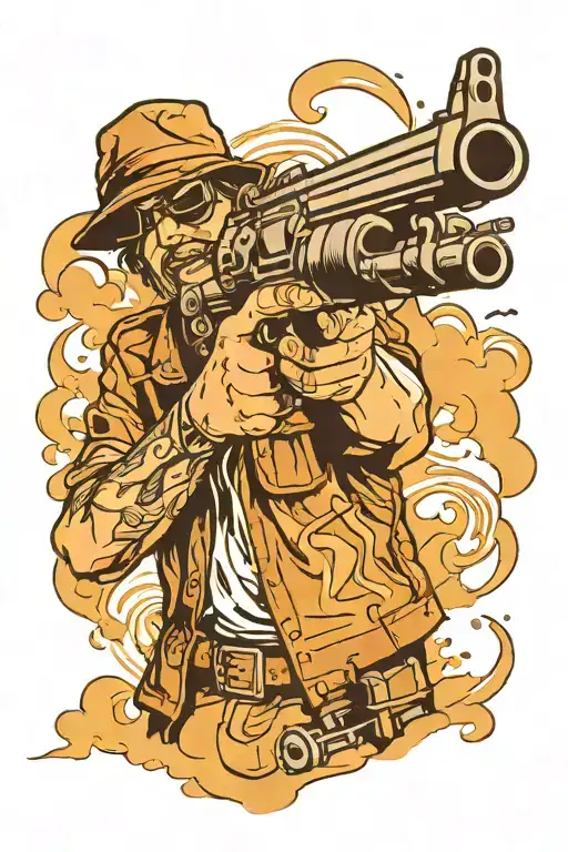 A Blind Man Shooting A Gun