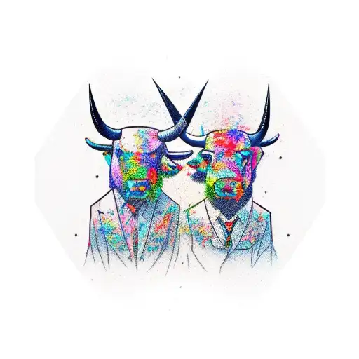 Bull And Bear Engaged In A Philosophical Debate