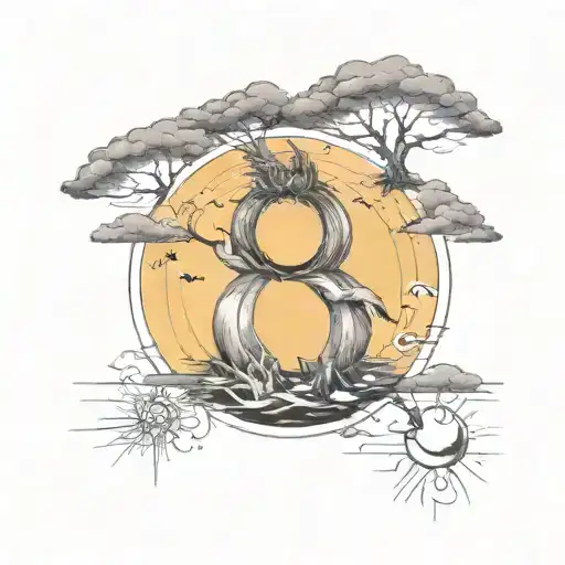 Put Everything Inside A Circle With The Sun And Moon