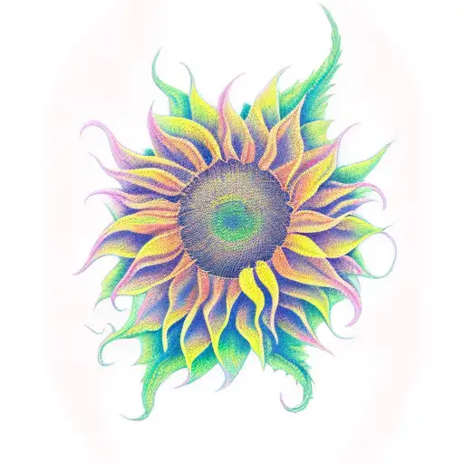 A Sunflower That Morphs Into A Dragon