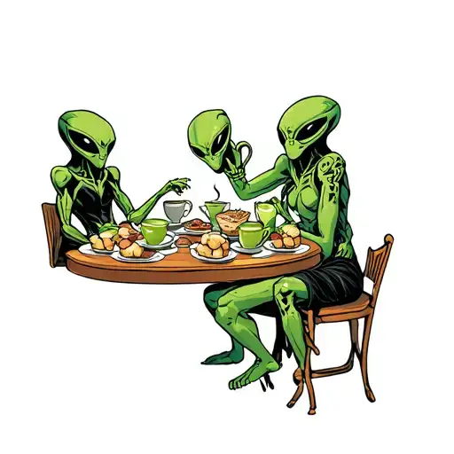 Alien Tea Party Scene