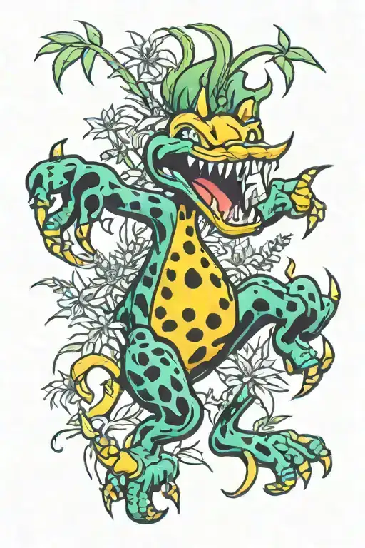 Marsupilami And Weed Plant Growing