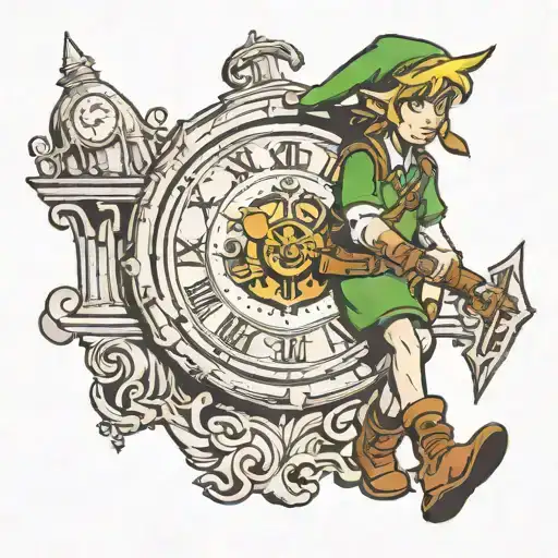 Link Walking Away From Clock Face