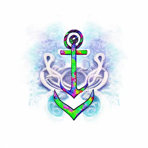 Floral Anchor With Heart Shape