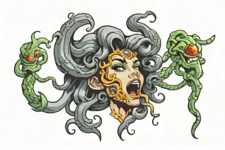 Medusa Portrayed With Gem Under Chin