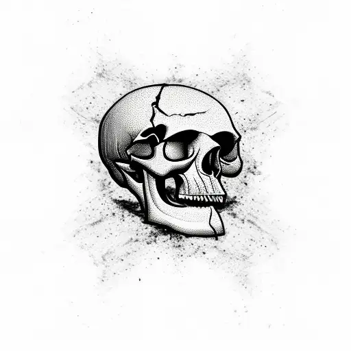 Broken Hourglass Into A Skull