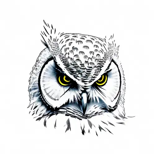 Front Of Angry Owl On Branch