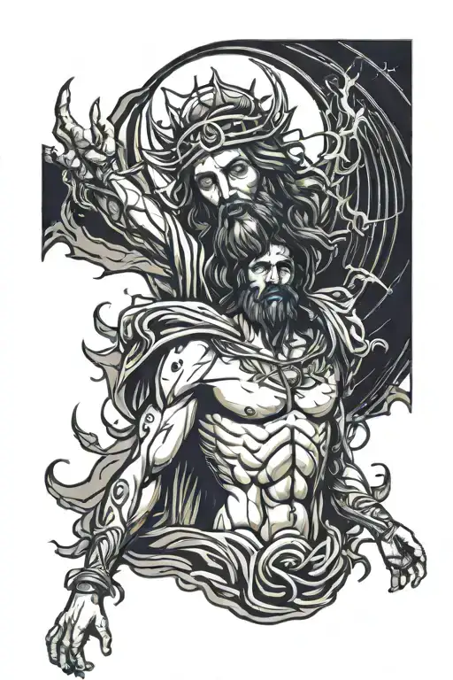 Jesus Christ Defeating Satan Standing
